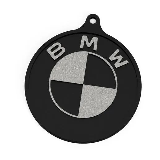Брелок с логотипом BMW, напечатанный в два цвета